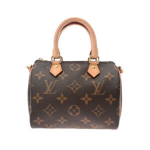 Louis Vuitton Monogram Nano Speedy Brown Canvas Shoulder Bag